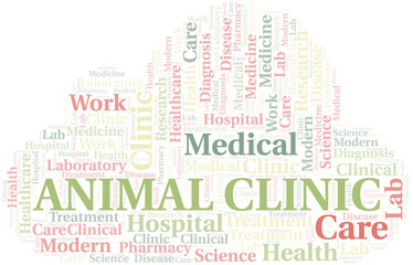 Obraz premium Animal Clinic word cloud collage made with text only.