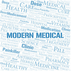 Fototapeta premium Modern Medical word cloud collage made with text only.