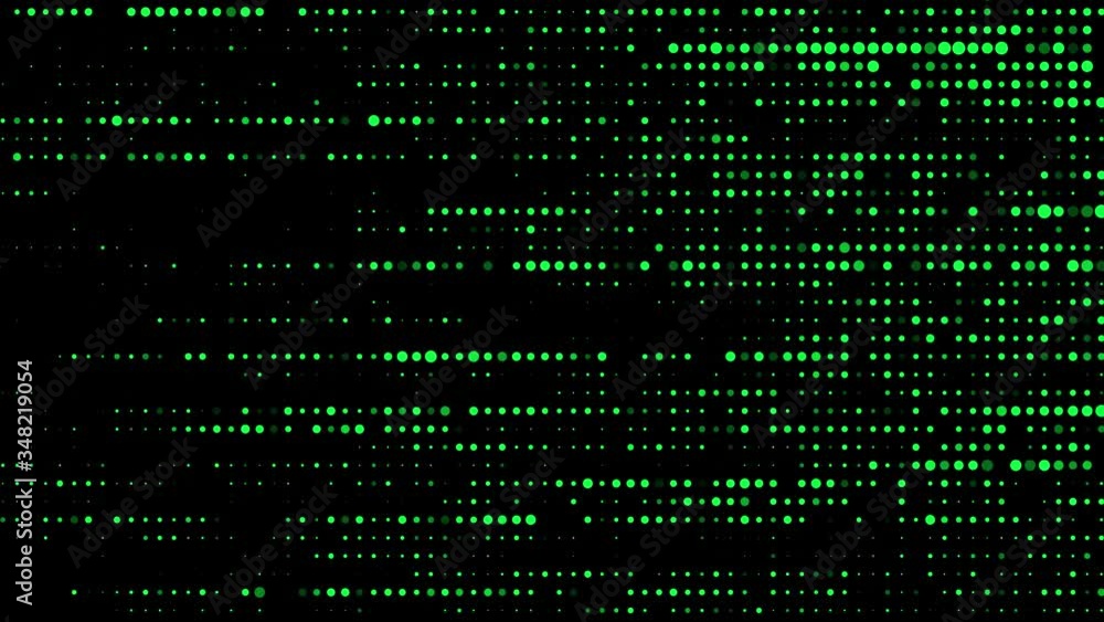 Leinwandbilder Abstract glitch background. Dots pattern. Corrupted code. Computer Virus. Technology background of many green particles. 3d rendering.
