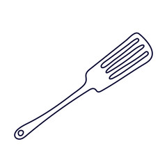 Kitchen spatula in doodle style. Hand drawn vector illustration in black ink isolated on white background.