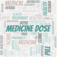 Obraz premium Medicine Dose word cloud collage made with text only.