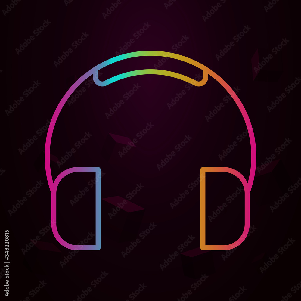 Poster headphones nolan icon simple thin line, outline vector of construction icons for ui and ux, website 