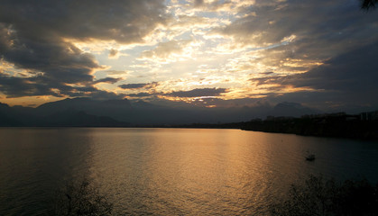 beautiful and bright sunset