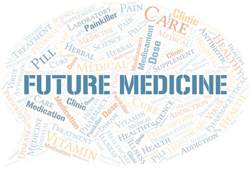 Future Medicine word cloud collage made with text only.