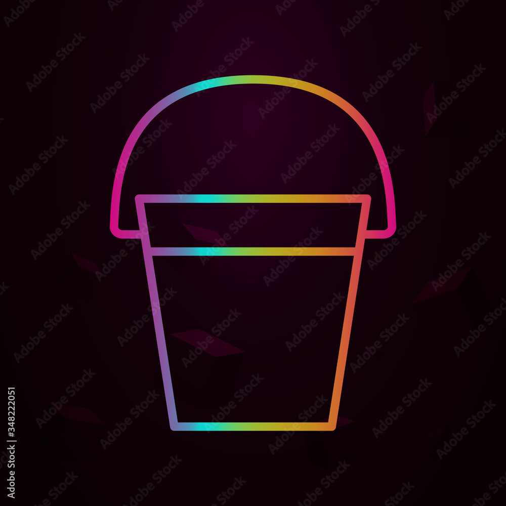 Poster bucket nolan icon simple thin line, outline vector of construction icons for ui and ux, website or m