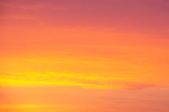 Fiery orange sunset sky. Beautiful orange sky.