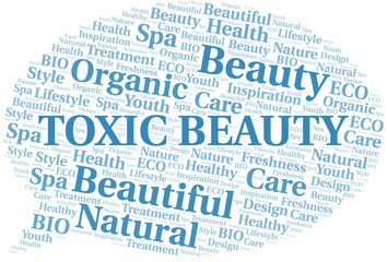Toxic Beauty word cloud collage made with text only.
