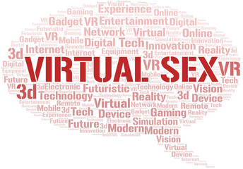 Virtual Sex word cloud collage made with text only.