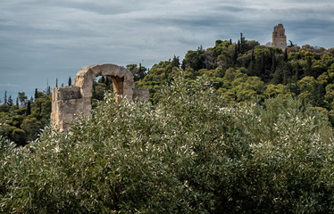 Obraz premium Athens, old city view of ancient ruins. Greece.