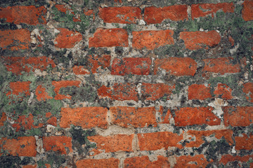 Old brick wall texture. Ancient wall background. 