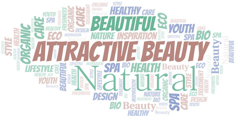 Attractive Beauty word cloud collage made with text only.