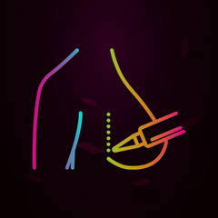 Breast, surgery, woman body nolan icon Simple thin line, outline vector of Anti age icons for ui and ux, website or mobile application