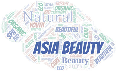 Fototapeta premium Asia Beauty word cloud collage made with text only.