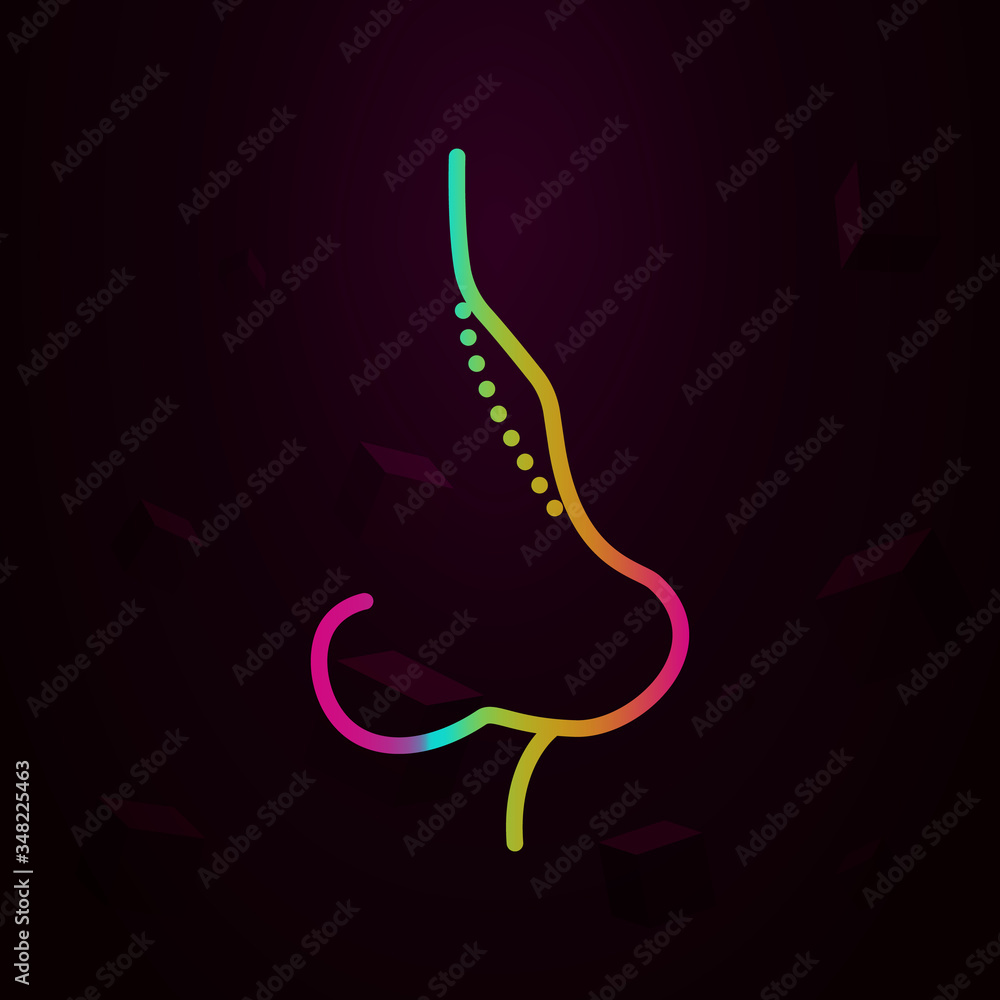 Poster rhinoplasty, nose curve nolan icon simple thin line, outline vector of anti age icons for ui and ux,