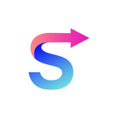 Letter s arrow logo design