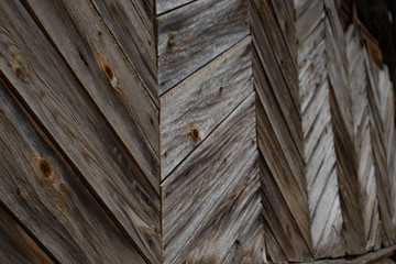 Texture of an old wooden wall closeup - gray wood