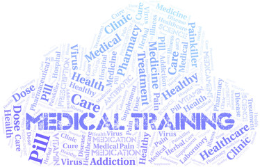 Obraz premium Medical Training word cloud collage made with text only.