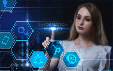 Business, Technology, Internet and network concept. Young businessman working on a virtual screen...