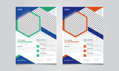 Medical healthcare hospital flyer Template.  Flyer Design vector, business flyer