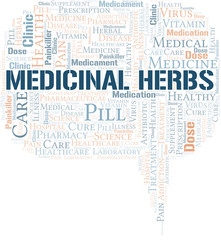 Obraz premium Medicinal Herbs word cloud collage made with text only.