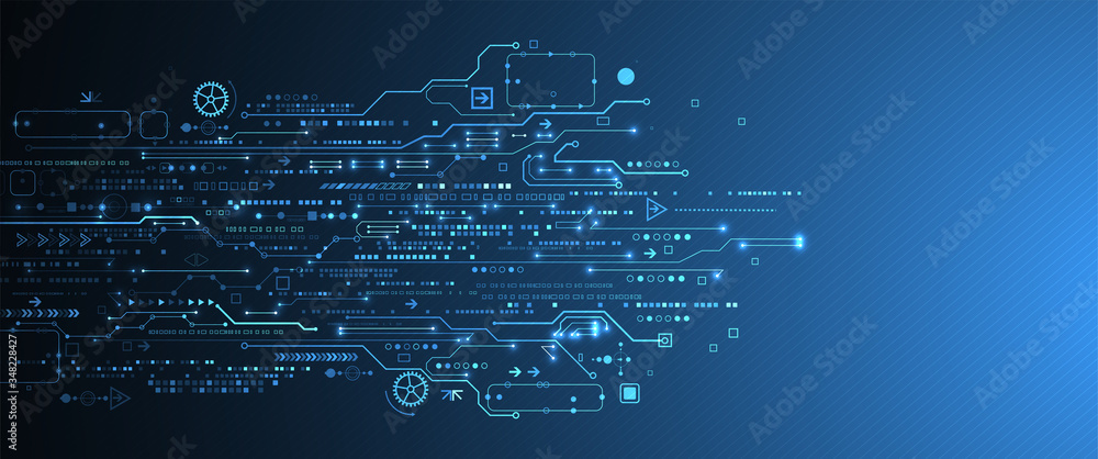 Poster abstract technology circuit board. communication concept.