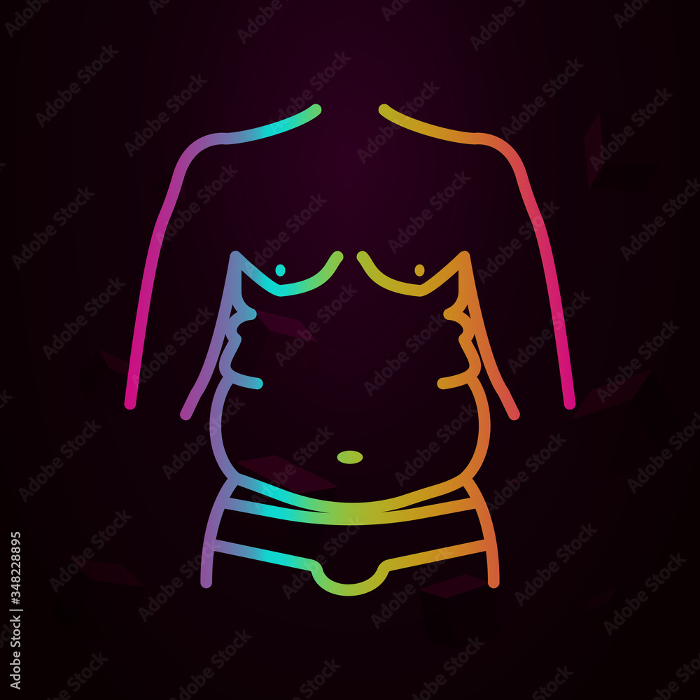 Poster fat man figure nolan icon simple thin line, outline vector of anti age icons for ui and ux, website 