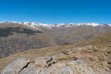 mountain landscape with blue sky 