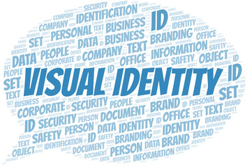 Visual Identity word cloud collage made with text only.