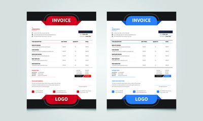 Creative invoice template, Business corporate invoice design 