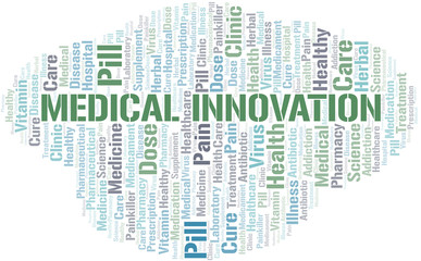 Fototapeta premium Medical Innovation word cloud collage made with text only.