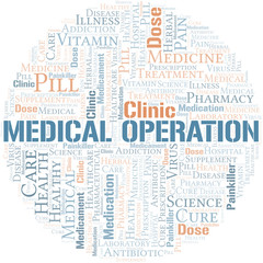 Obraz premium Medical Operation word cloud collage made with text only.