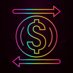 Dollar, arrows, transfer nolan icon Simple thin line, outline vector of ATM icons for ui and ux, website or mobile application