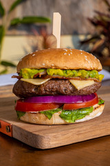 burger time meal and vegetables