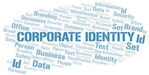 Corporate Identity word cloud collage made with text only.