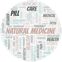 Natural Medicine word cloud collage made with text only.