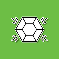 Fototapeta premium Diamond sticker icon. Simple thin line, outline vector of beauty, make up, cosmetics icons for ui and ux, website or mobile application