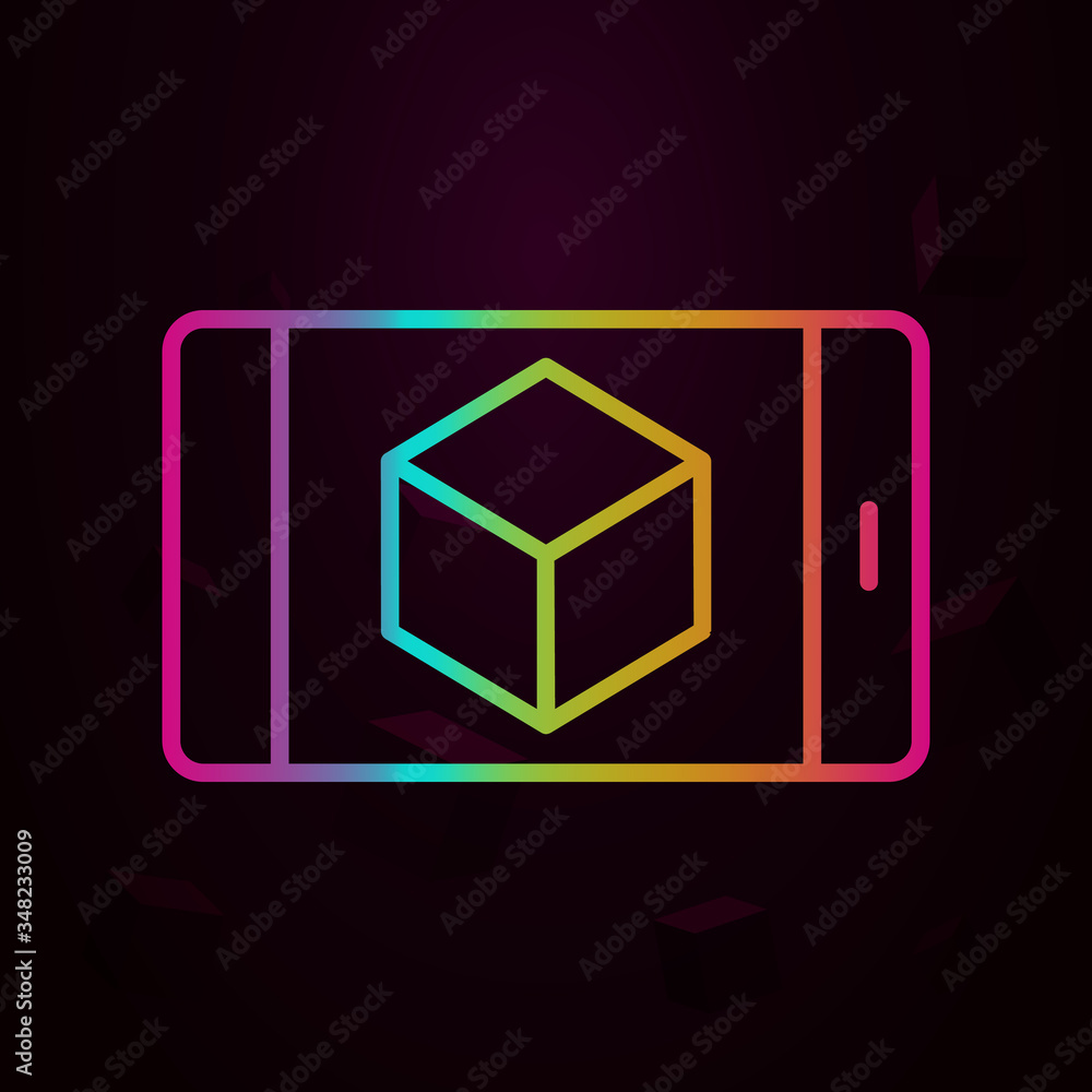 Poster augmented reality, mobile nolan icon simple thin line, outline vector of augmented reality icons for