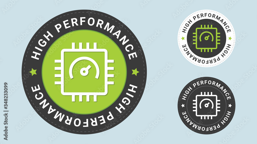 Poster high performance stamp vector illustration. vector certificate icon. vector combination for flat sty