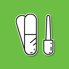 Tools for manicure sticker icon. Simple thin line, outline vector of beauty, make up, cosmetics icons for ui and ux, website or mobile application