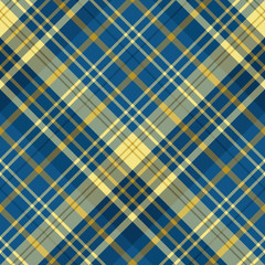 Seamless pattern in summer dark blue and yellow colors for plaid, fabric, textile, clothes, tablecloth and other things. Vector image. 2