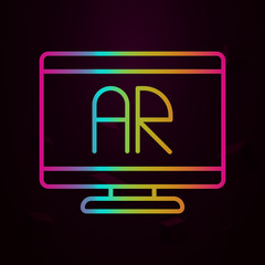Augmented reality, monitor nolan icon Simple thin line, outline vector of Augmented reality icons for ui and ux, website or mobile application