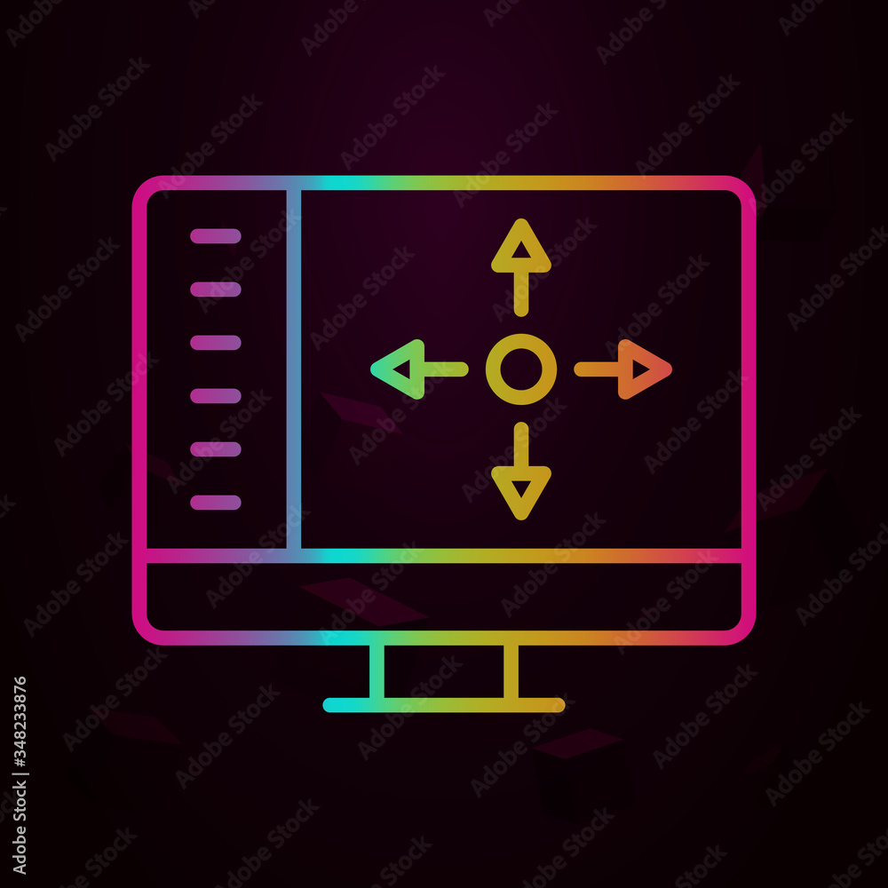 Poster augmented reality, control, monitor nolan icon simple thin line, outline vector of augmented reality