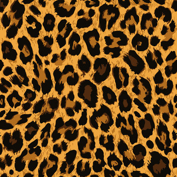 Vector seamless pattern. Leopard skin texture