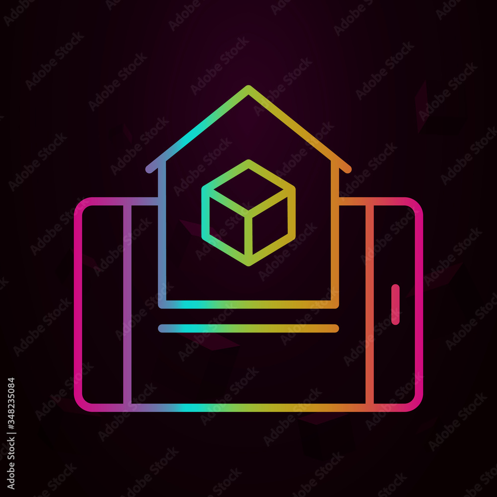 Poster augmented reality, home, mobile nolan icon simple thin line, outline vector of augmented reality ico
