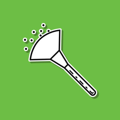 Make up brush sticker icon. Simple thin line, outline vector of beauty, make up, cosmetics icons for ui and ux, website or mobile application