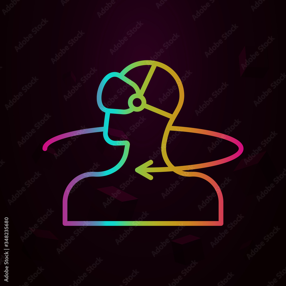 Poster augmented reality, vr, man, rotation nolan icon simple thin line, outline vector of augmented realit