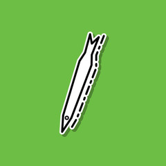 Manicure tweezers sticker icon. Simple thin line, outline vector of beauty, make up, cosmetics icons for ui and ux, website or mobile application