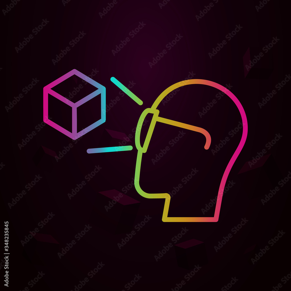 Poster augmented reality, smart glasses, object nolan icon simple thin line, outline vector of augmented re