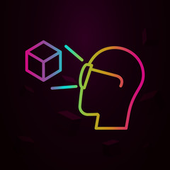 Augmented reality, smart glasses, object nolan icon Simple thin line, outline vector of Augmented reality icons for ui and ux, website or mobile application
