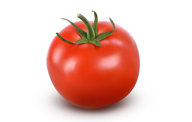 Fresh tomato isolated on white background. with clipping path.